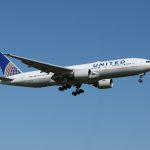 white united airlines plane